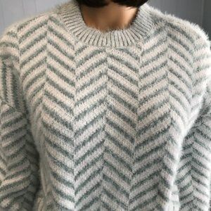 Sweater Teal and Cream Medium New